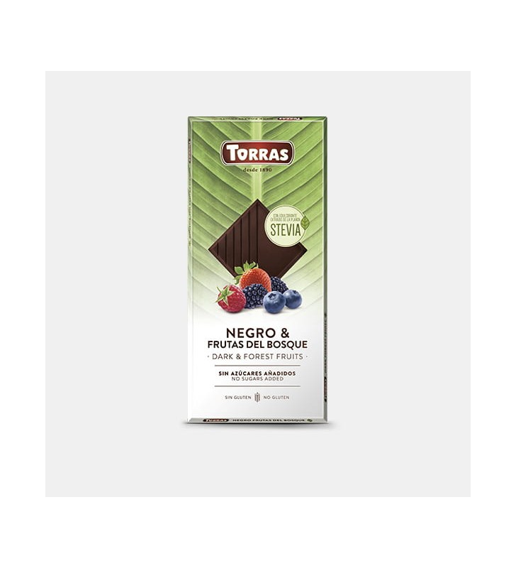 Chocolate negro frutas del bosque stevia