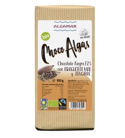 Chocolate negro 72-- algas y jengibre