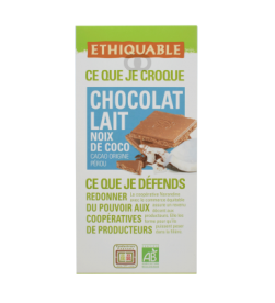 Chocolate leche y coco Ethiquable