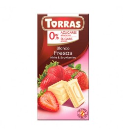 Chocolate blanco fresas 75gr