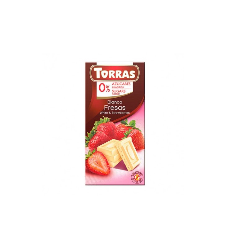 Chocolate blanco fresas 75gr