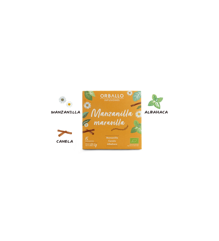 Infusión manzanilla maravilla pirámides