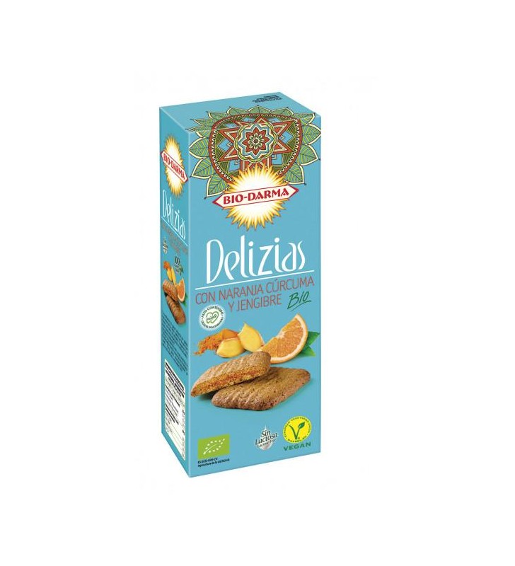 Delizias naranja curcuma y jenjibre 125g